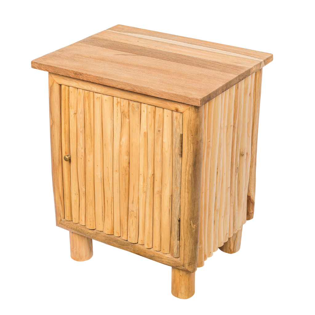 PIERRETTE - Chevet en branche de teck L50*l40*H60cm