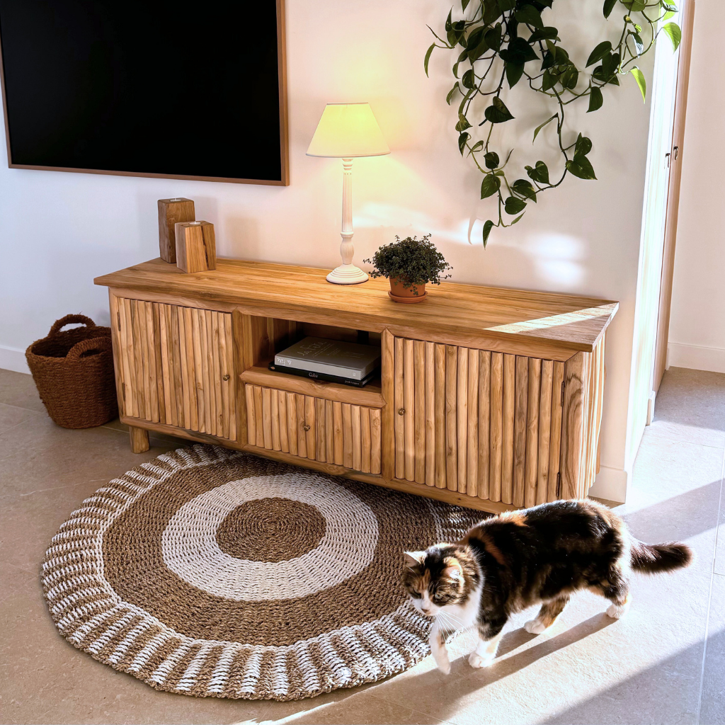 PIERROT - Buffet en branche de teck L150*l45*H60cm