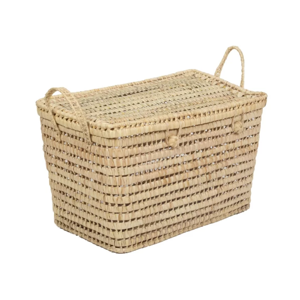 PILOU - Grand coffre de rangement en feuilles de palmier doum L60xl35xh35cm