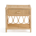 PRISCA - Table de chevet en rotin avec tiroir 45Lxl45xH30cm