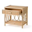 PRISCA - Table de chevet en rotin avec tiroir 45Lxl45xH30cm