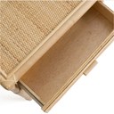 PRISCA - Table de chevet en rotin avec tiroir 45Lxl45xH30cm