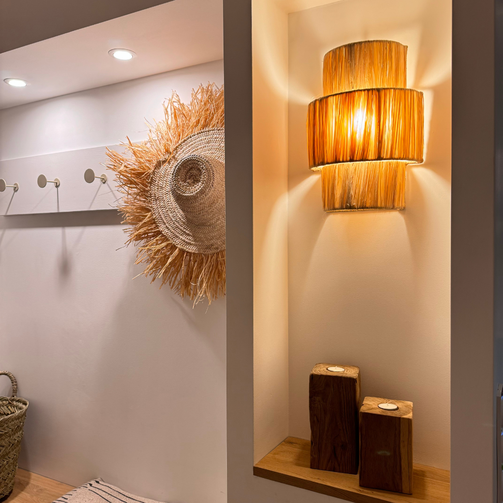 RAM - Applique en raphia L25*l25*H34cm