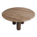 RONNY - Table ronde avec pieds en teck recyclé 140x140x78x4cm