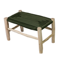 ROUCOU - VERT Grand banc en corde synthétique et bois d'eucalyptus L82cmxP40cmxH44cm