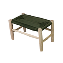 ROUCOU - VERT Moyen banc en corde verte synthétique et bois d'eucalyptus 65*36