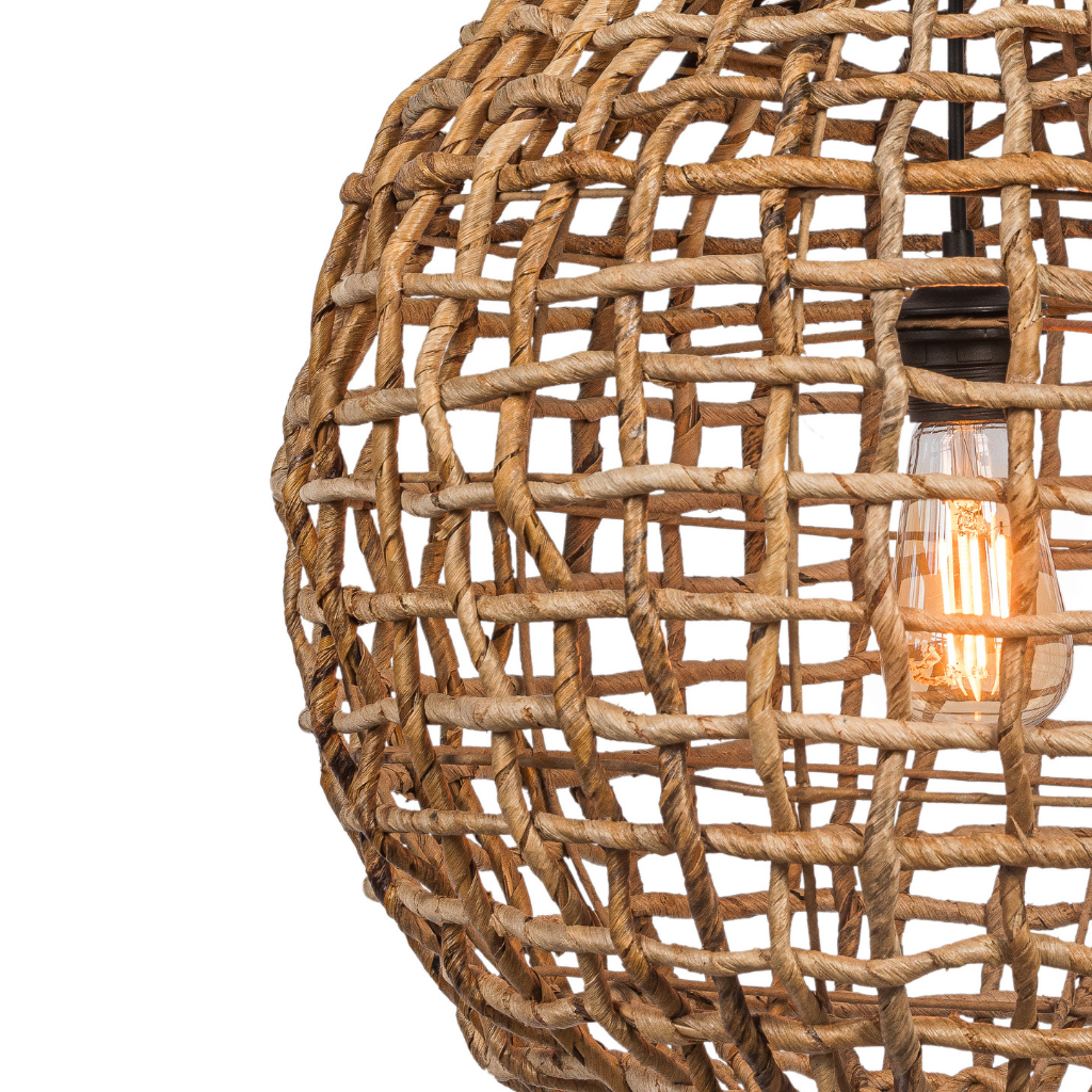 SNOOP - Suspension en feuille de bananier ronde D43*H43cm