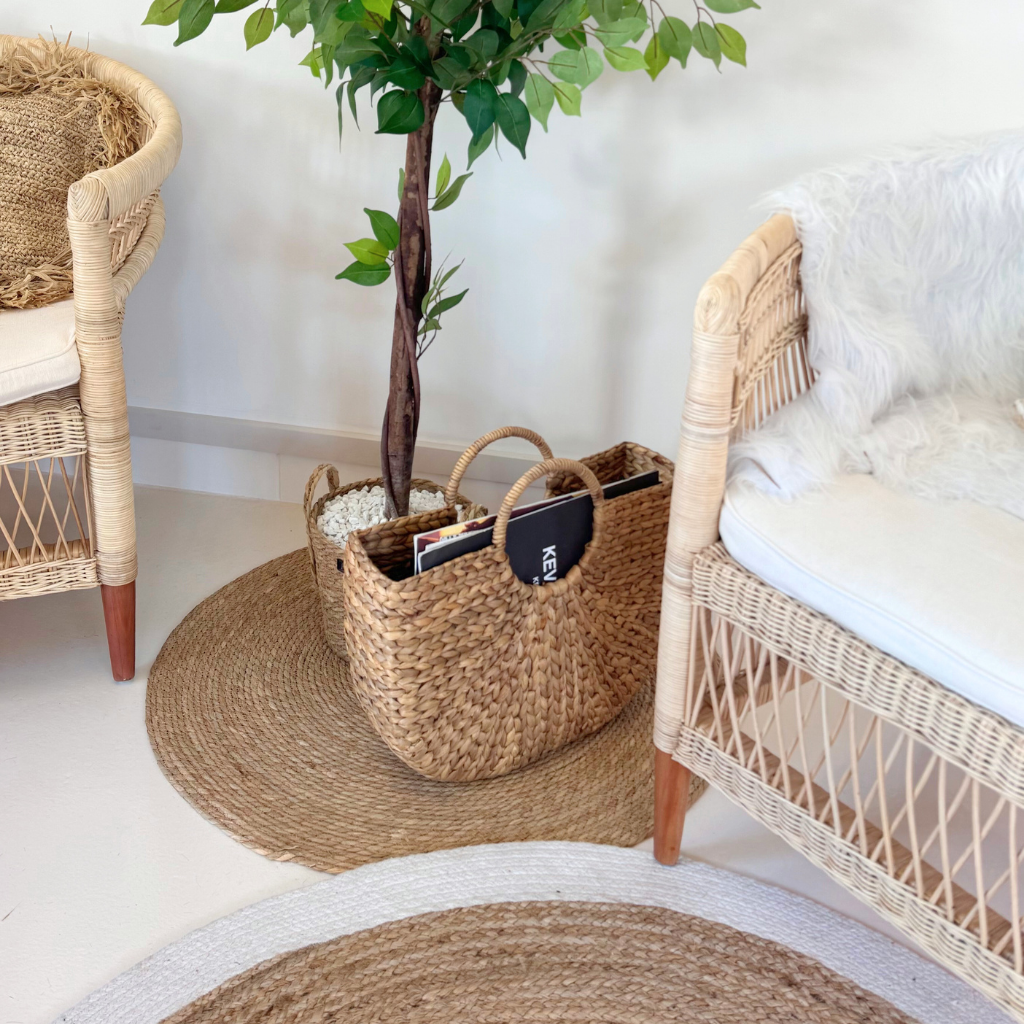 SUMMER - Sac tressé en jacinthe d'eau L47xl14xh43cm