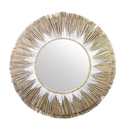 TALIA - Miroir rond en jonc tressage D100