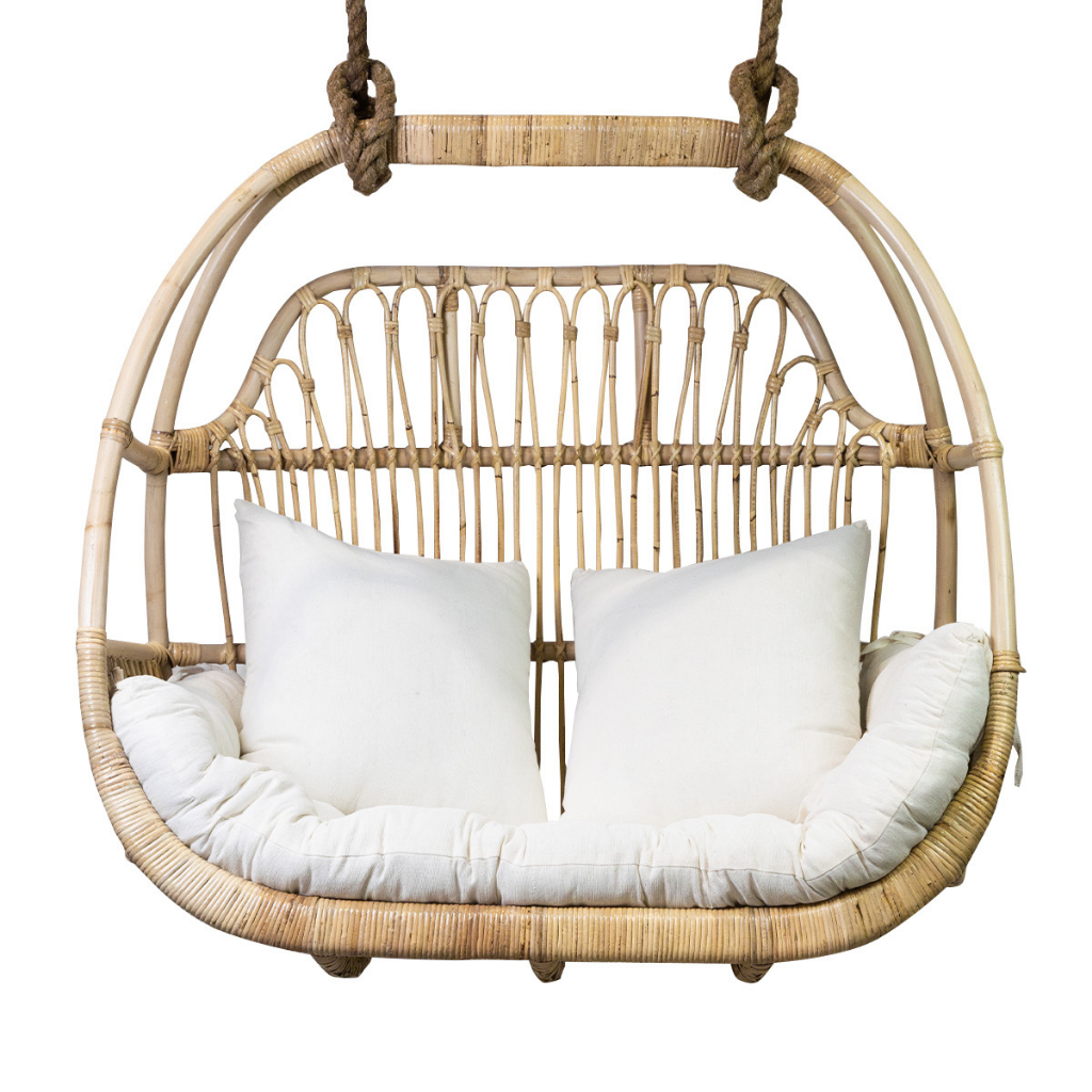 UBUD- BALANCELLE en rotin 2 places avec coussins