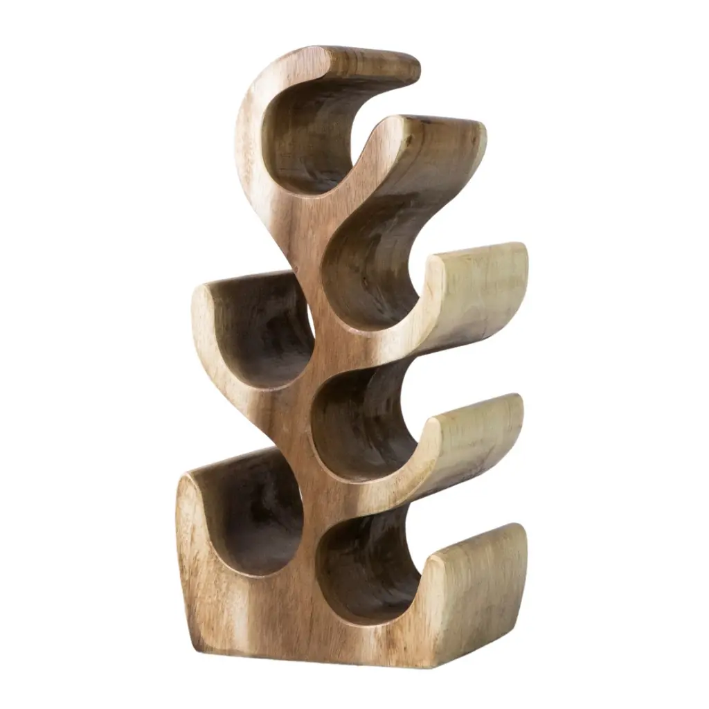VINO - PORTE BOUTEILLE en bois de suar NATUREL L28*l19*H52cm