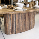 YAGA - Table ovale en teck recyclé  240x130x78x5