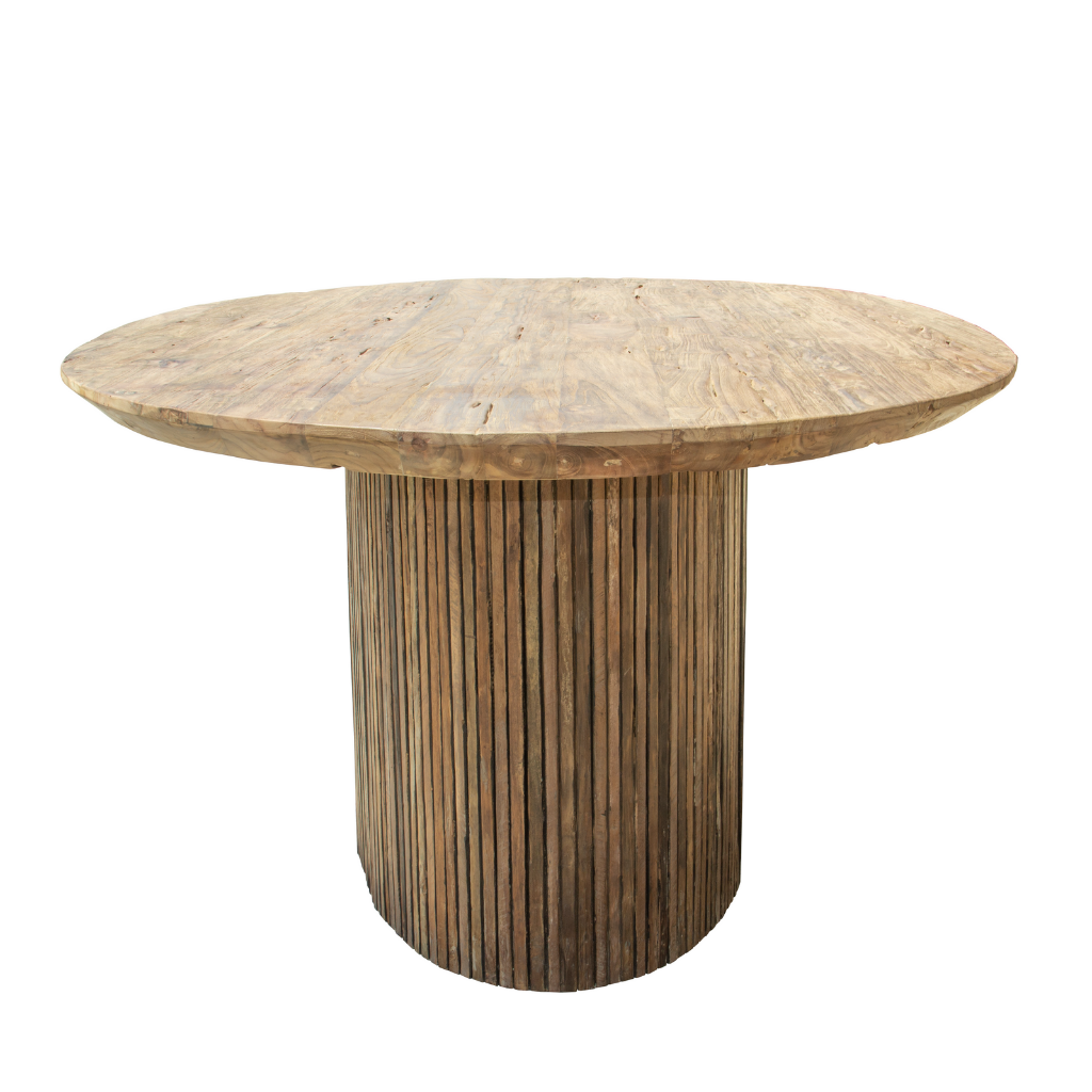 YAGA - Table ovale en teck recyclé  240x130x78x5