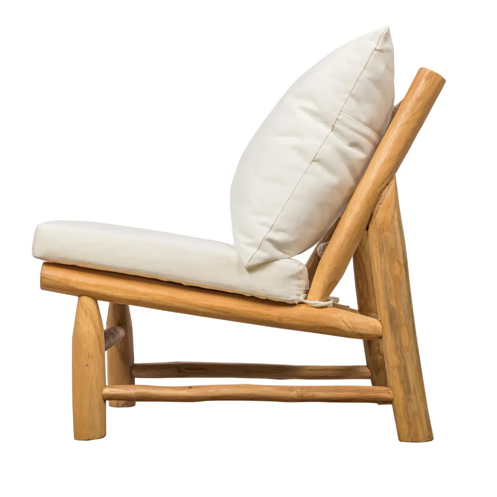 YAGO - Fauteuil en teck avec coussin outdoor L70*l79*H70cm