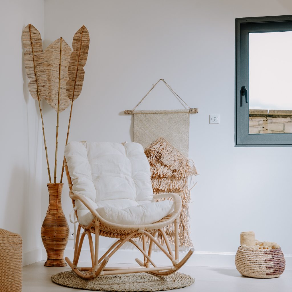 YASPER - Fauteuil en rotin à bascule L100 l65 h98