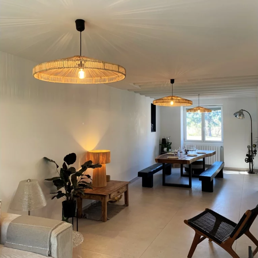 ESSO - Suspension en rotin  D70cm H15cm