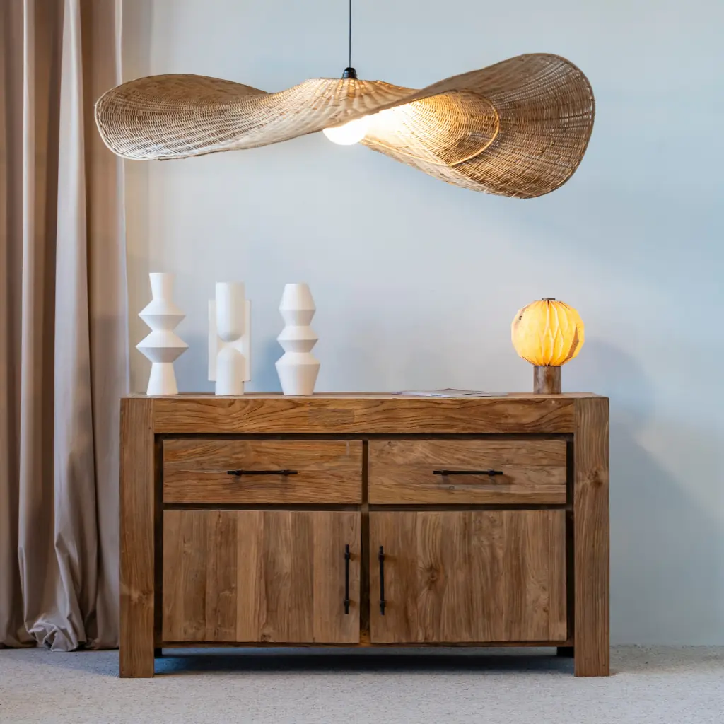 VOLTIGE - Suspension XXL en rotin  D130cm H30cm