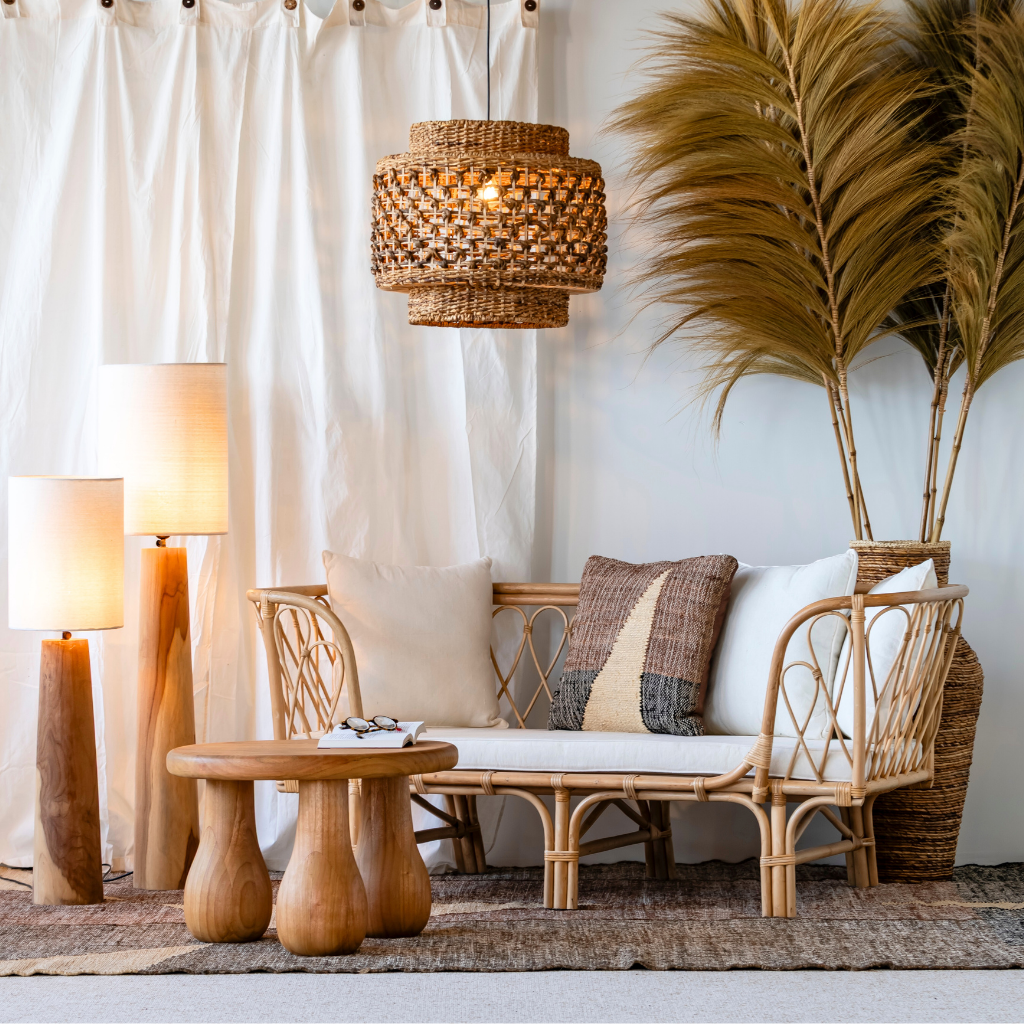 TINA - Suspension en feuilles de bananier  D53*H45cm