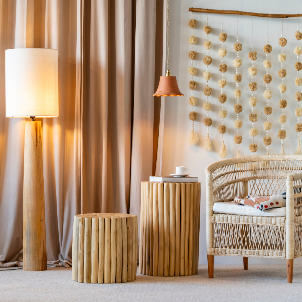 ELODIE - Suspension dentelée en terre cuite ocre  D21cm H15cm