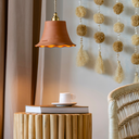 ELODIE - Suspension dentelée en terre cuite ocre  D21cm H15cm