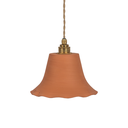 ELODIE - Suspension dentelée en terre cuite ocre  D21cm H15cm