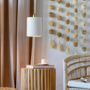 COLETTE - Suspension en terre cuite Blanche  D15cm H21cm