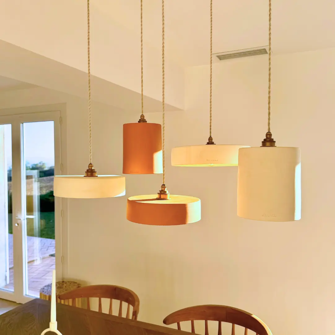 COLETTE - Suspension en terre cuite Ocre  D15cm H21cm