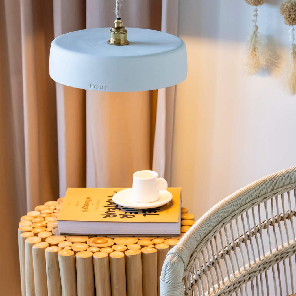 MICHELE TAILLE M- Suspension en terre cuite Blanche  D29cm H6,5cm