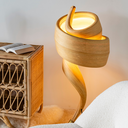 TULIPE - Lampe à poser en bambou et pieds en bronze H100cm