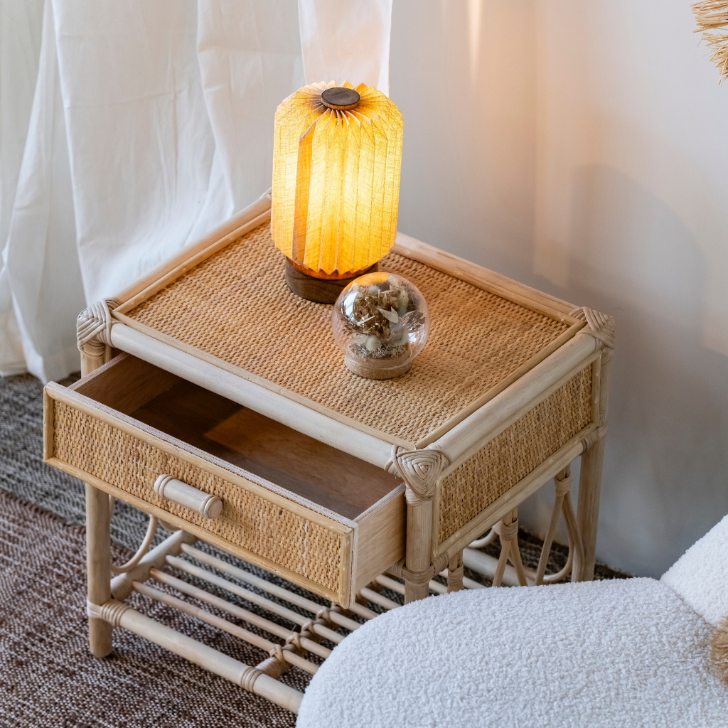 ERIS - Petite lampe à poser en lin et bois