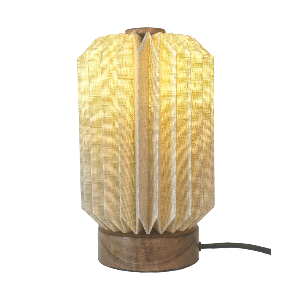 ERIS - Petite lampe à poser en lin et bois