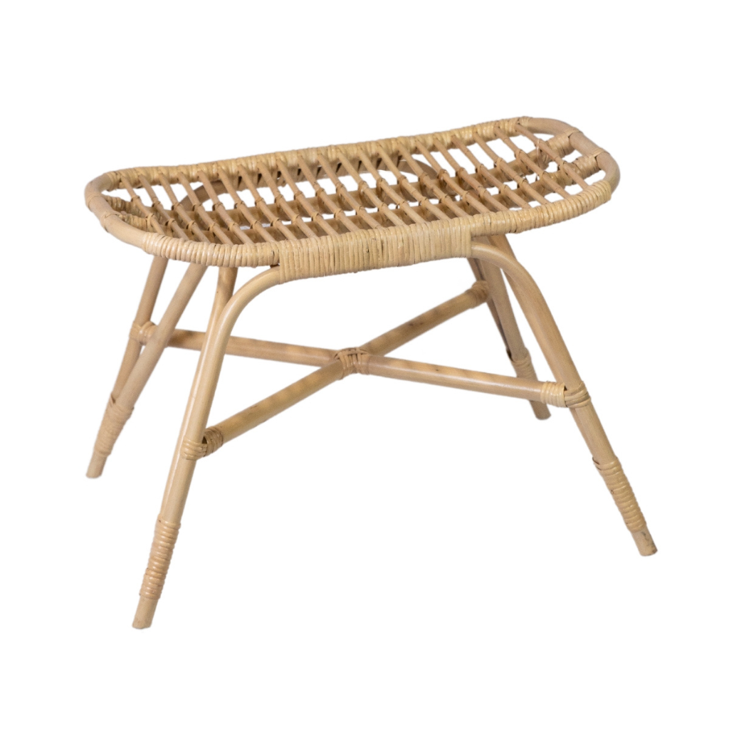 LOUK - Petit banc déco en rotin L65 l40 h60 cm