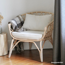 LESKY - Fauteuil en rotin avec coussin  L75cml77cm h80cm