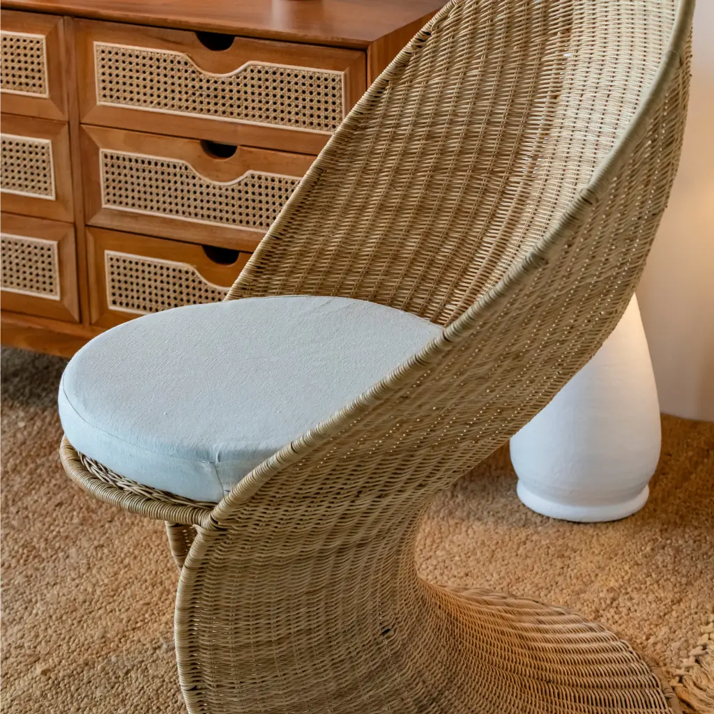 LINZO - Fauteuil rotin pièce unique  H10, L85, P78 cm