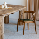 AMBIA - Chaise en bois de teck et corde synthétique verte