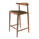 AMBIA - Chaise haute de bar en teck et corde kaki
