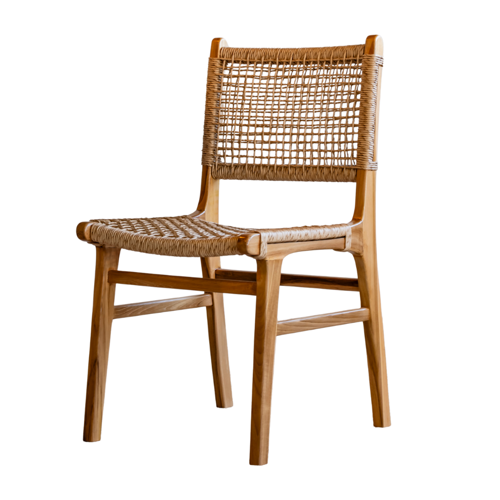 ANETTE - Chaise en corde synthétique et bois de teck