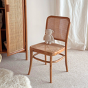 CLARA - Chaise en bois de teck et cannage