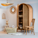 CLARA - Chaise en bois de teck et cannage