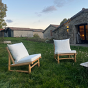 YAGO - Fauteuil en teck avec coussin outdoor  L70cml79cmH70cm