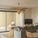 MILO - Luminaire rond en rotin  D150cm  H52cm