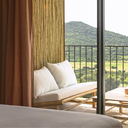 YAGO - Banquette en teck avec coussin outdoor