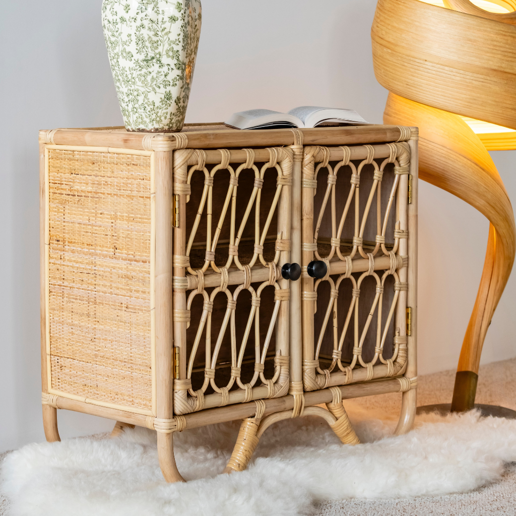 YOGY - Petit console en rotin  L60xl35xH60cm