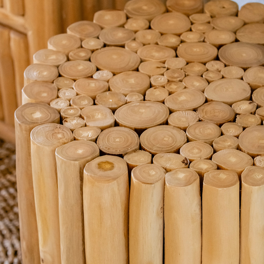 JATI - Guéridon - tabouret en bois de teck
