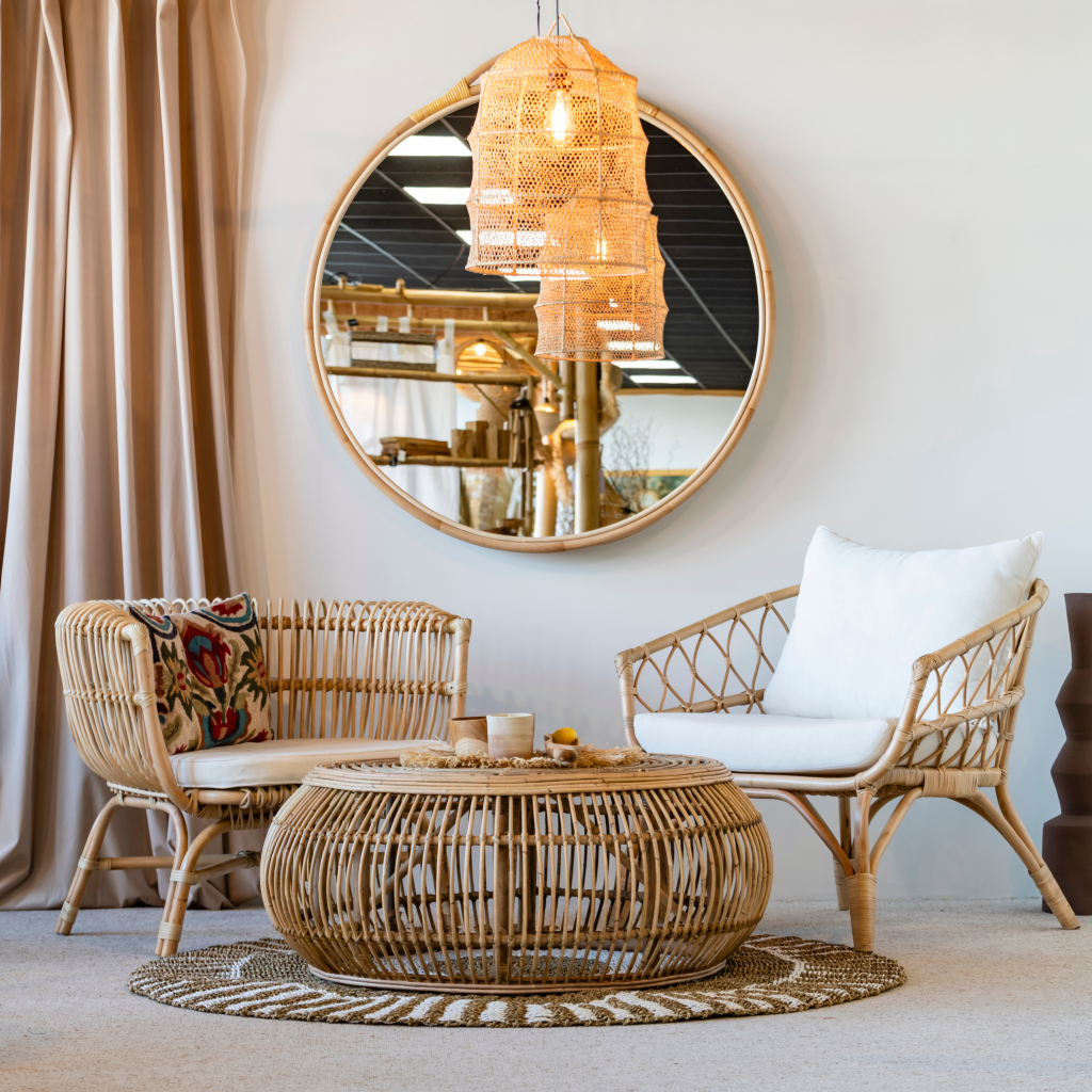 POP - Table basse ronde en rotin