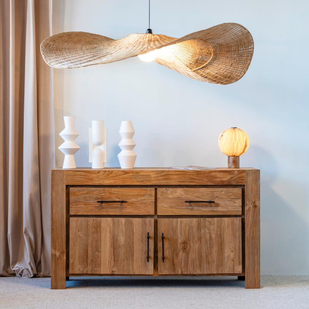 HECTOR - Meuble en teck recyclé 2 portes