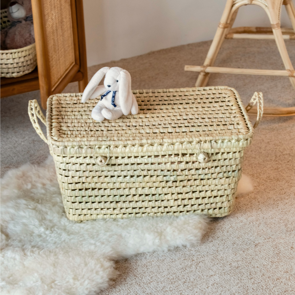 PILOU - Grand coffre de rangement en feuilles de palmier