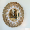 TALIA - Miroir rond en jonc tressé