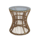 KAYU - Table basse en rotin avec un plateau en verre