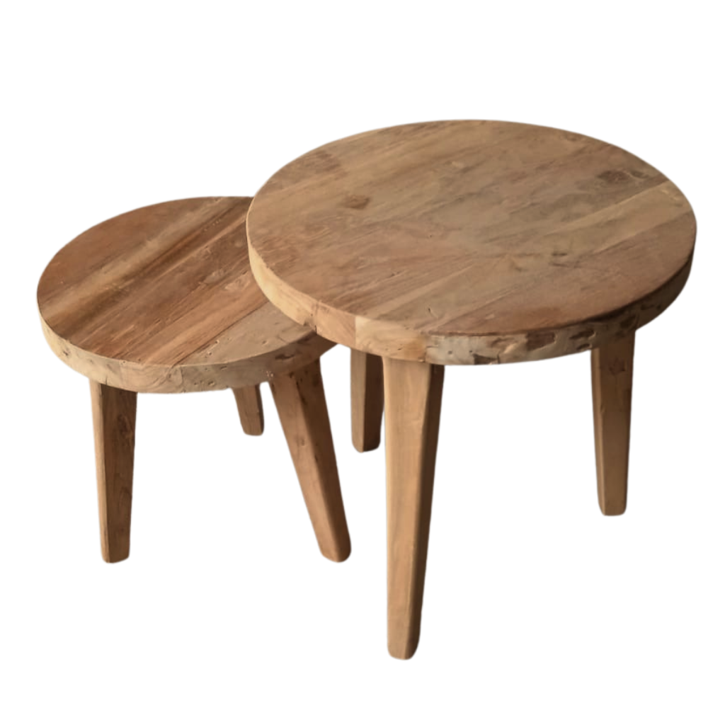 NAYA - lot de deux table en teck